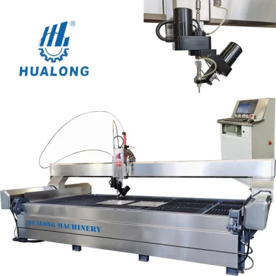 Hualong Stone Machinery 花崗岩大理石用 5 軸 CNC ウォータージェット タイル切断機